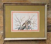 Antique Chinese Watercolour Painting Birds