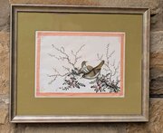 Antique Chinese Watercolour Painting Birds 