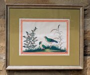 Antique Chinese Watercolour Painting Birds Among B