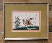 Antique Chinese Watercolour Painting Birds Among B