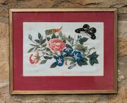 Antique Chinese Watercolour Painting Butterflies &