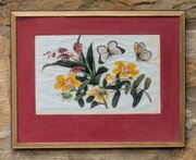 Antique Chinese Watercolour Painting Butterflies &