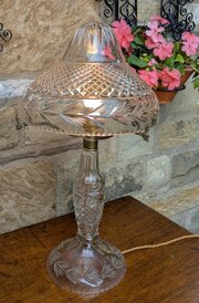 Antique Cut Crystal Table Lamp