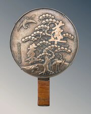Antique Japanese Bronze Hand Mirror