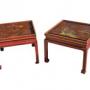 Antique Pair Chinese Lacquered Side Tables