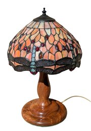 Beautiful Tiffany Style Lamp Stained Glass Dragonf