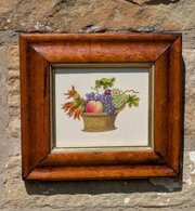 Charming Regency Watercolour Fruit In Basket 19th 