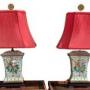 Fine Pair Of Chinese Table Lamps Porcelain Elephan