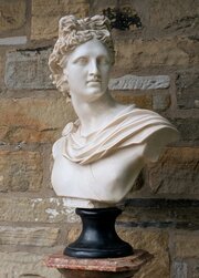 Imposing Marble Bust Of Apollo In The Classical Fo