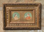 Mughal School Original Gouache Portrait Painting Jahangir An