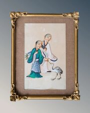 Neat Chinese Painting On Pith 19th Century