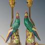 Pair Porcelain Lamps Asiatic Pheasants