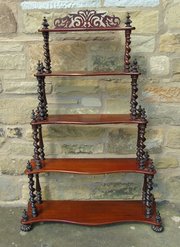 Pretty 19th Century Mahogany Whatnot Shelves
