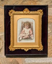 Rare Victorian Gilt Frame Deep Glazed Box Velvet M