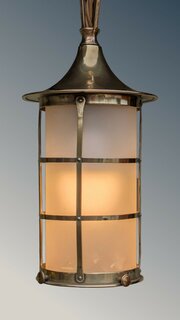 Stylish Pair Of Arts & Crafts Pendant Lights