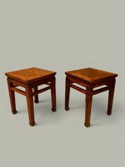 Chinese Side Tables, Near Pair In Elm C1890
