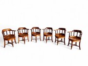 Captain’s Chairs With Round Seats, Set Of 6, C1870