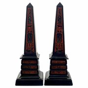 Egyptian Revival Griotte Marble Obelisks, 19th C