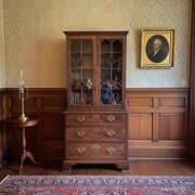 Glazed Top Bookcase On Chest, Mahogany, C1820