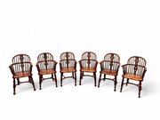 Low-Back Windsor Armchairs, Set Of 6, C1840