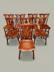 Windsor Comb Back Side Chairs, Set Of 8, In Fruitw