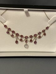 Pink Garnet And White Topaz Necklace