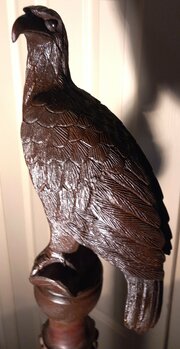 Antique Wooden Bird On A Stand
