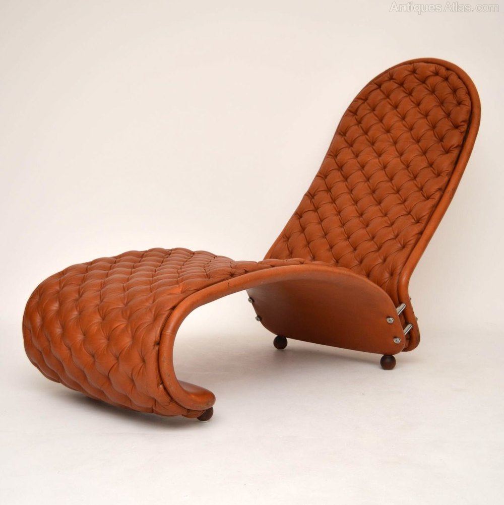 Antiques Atlas Danish Leather Chaise Lounge By Verner Panton