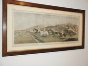 Pair Victorian Oak Framed Hunting Prints