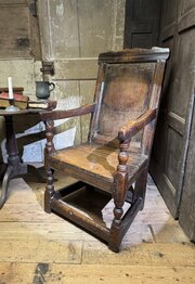 A North Country 17th Century Oak Wainscot Armchair