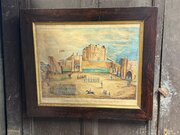 Naive School Painting 48th Regt At Carlisle Castle