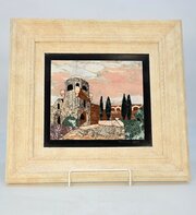 19th C Italian Pietra Dura Framed Panel C1890