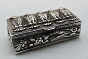 19th Century  Heavy Cast Silver Snuff Box, C1880