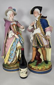 A Pair Of French Porcelain Hand Painted Figures