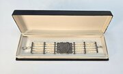 Art Deco Mother Of Pearl And Marcasite Bracelet