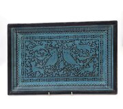  Chinese Blue Cinnabar Lacquer Tray Circa 1920
