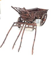Model Of A 19th C Twin Horse Drawn Farm Hay Cart