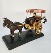 Model Of A Paris Chaise Carriage Horse & Driver 
