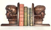 Pair Of Carved Mahogany Ecclesiastical Bookends 