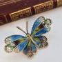Silver Gilt And Enamel Butterfly Brooch, C. 1930