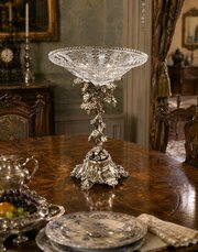 Silver Plated & Cut Glass Table Centre Piece     