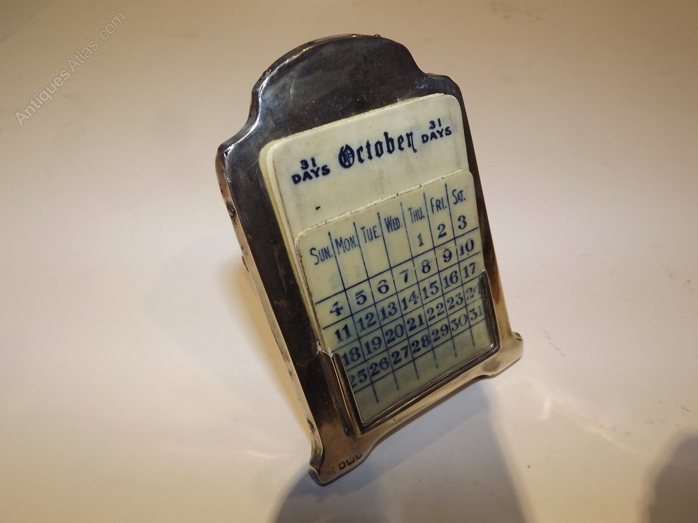 Antiques Atlas A Silver Perpetual Desk Calendar Sheffield