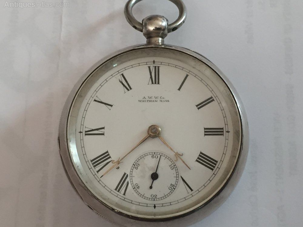 Antiques Atlas - Silver Waltham Pocket Watch, Birmingham 1895