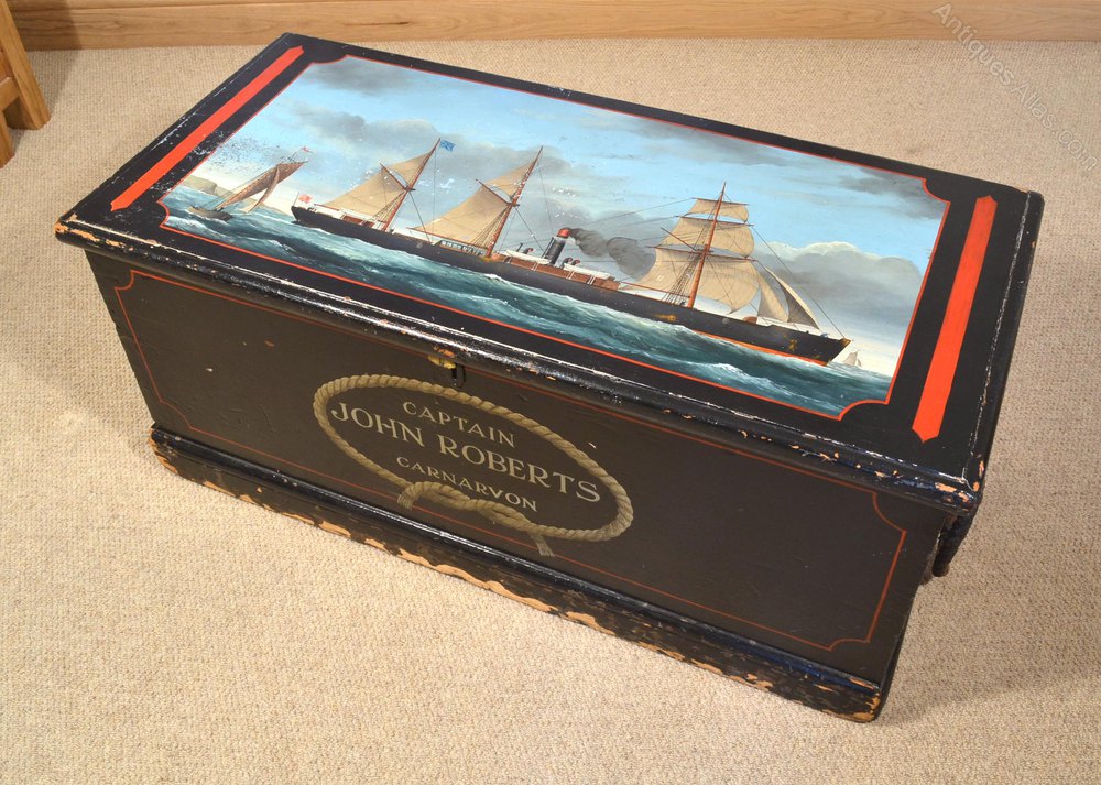 Painted Sea Chest C1860 Antiques Atlas