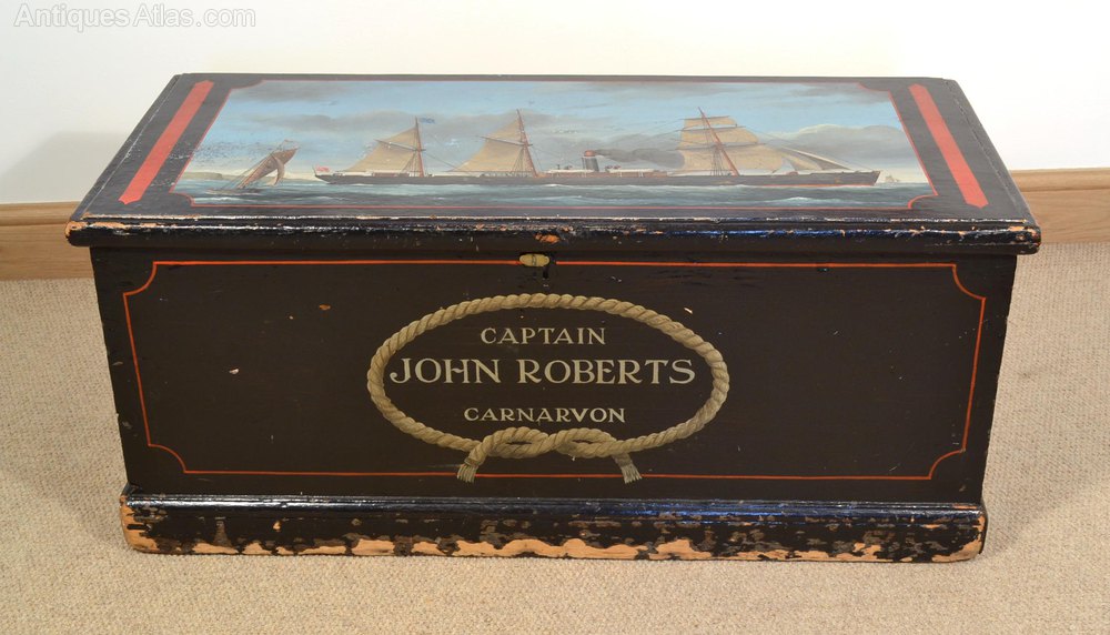 Painted Sea Chest C1860 Antiques Atlas