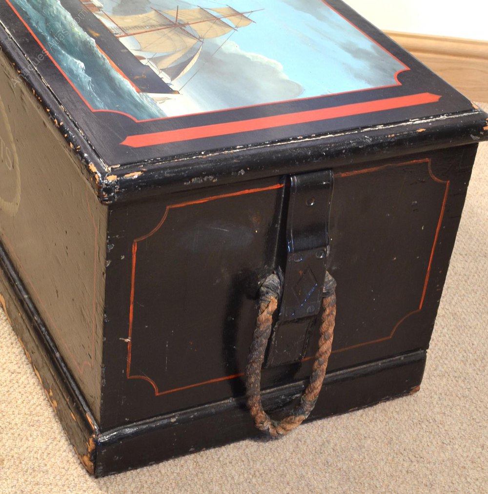 Painted Sea Chest C1860 Antiques Atlas