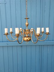 20th-century Dutch Brass Chandelier 17"