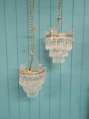 Antique Pair Of Spike Chandeliers 11"
