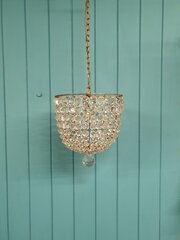 Basket Chandelier Interesting Glass Bottom 12"