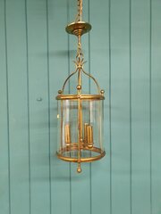  Brass Hall Lantern Ceiling Light 9"